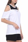WOLM-Γυναικείο t-shirt WOLM μαύρο λευκό