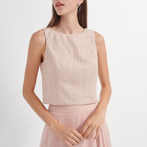 ATTRATTIVO-Γυναικείο cropped top ATTRATTIVO ροζ