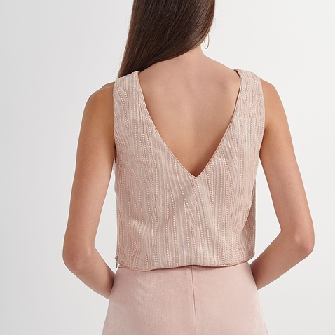 ATTRATTIVO-Γυναικείο cropped top ATTRATTIVO ροζ