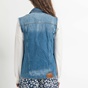 ATTRATTIVO-Γυναικείο αμάνικο denim jacket ATTRATTIVO μπλε