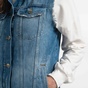 ATTRATTIVO-Γυναικείο αμάνικο denim jacket ATTRATTIVO μπλε