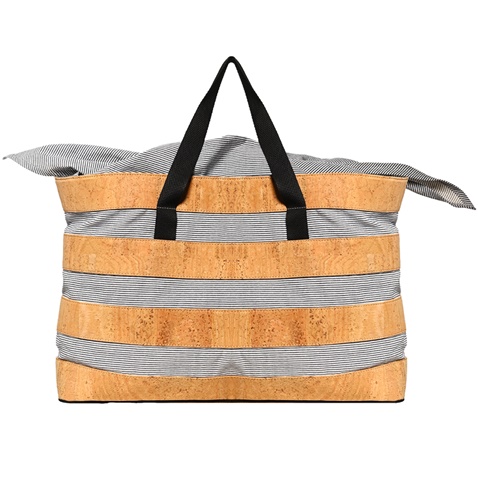 APOXYLO-Γυναικεία τσάντα θαλάσσης APOXYLO 366 SUMMER BEACH BAG εκρού μπλε