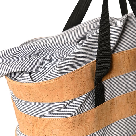 APOXYLO-Γυναικεία τσάντα θαλάσσης APOXYLO 366 SUMMER BEACH BAG εκρού μπλε