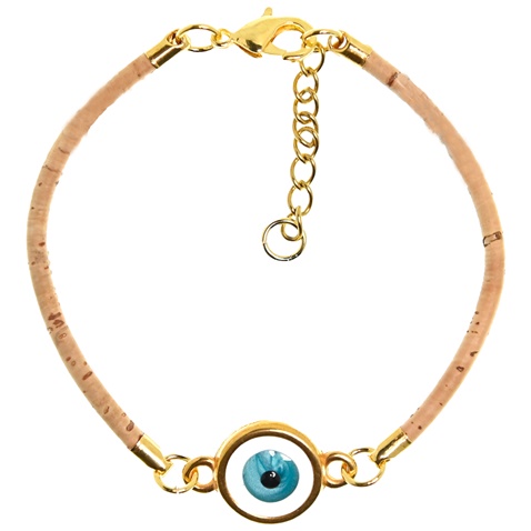 APOXYLO-Γυναικείο βραχιόλι APOXYLO 554 ROUND EYE BRACELET λευκό