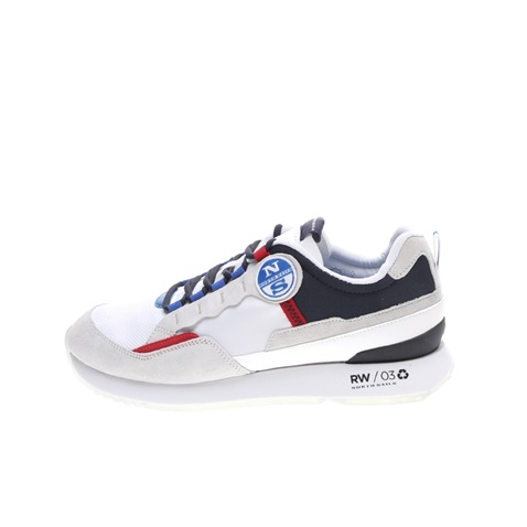 NORTH SAILS-Ανδρικά sneakers NORTH SAILS RECY εκρού μπλε κόκκινα
