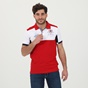 BEVERLY HILLS POLO CLUB-Ανδρική polo μπλούζα BEVERLY HILLS POLO CLUB BHP.1S1.062.109 λευκή κόκκινη
