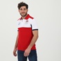 BEVERLY HILLS POLO CLUB-Ανδρική polo μπλούζα BEVERLY HILLS POLO CLUB BHP.1S1.062.109 λευκή κόκκινη