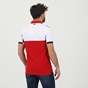 BEVERLY HILLS POLO CLUB-Ανδρική polo μπλούζα BEVERLY HILLS POLO CLUB BHP.1S1.062.109 λευκή κόκκινη