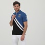 BEVERLY HILLS POLO CLUB-Ανδρική polo μπλούζα BEVERLY HILLS POLO CLUB BHP.1S2.062.027 μαύρη μπλε