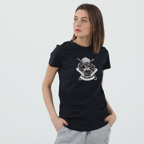 BEVERLY HILLS POLO CLUB-Γυναικείο t-shirt BEVERLY HILLS POLO CLUB μπλε