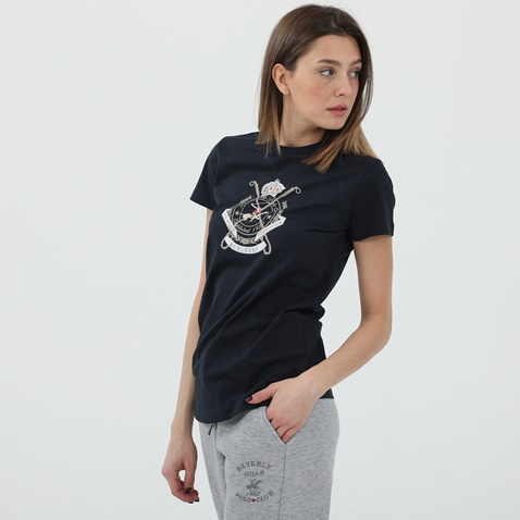 BEVERLY HILLS POLO CLUB-Γυναικείο t-shirt BEVERLY HILLS POLO CLUB μπλε