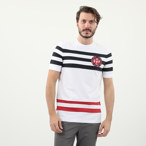 BEVERLY HILLS POLO CLUB-Ανδρική μπλούζα BEVERLY HILLS POLO CLUB λευκή