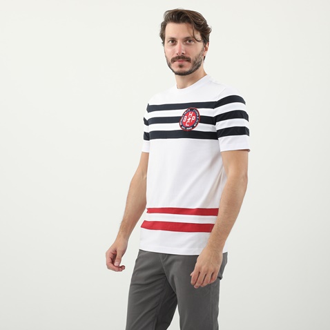 BEVERLY HILLS POLO CLUB-Ανδρική μπλούζα BEVERLY HILLS POLO CLUB λευκή