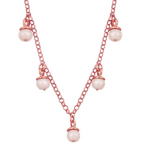 JEWELTUDE-Γυναικείο σημένιο κοντό κολιέ JEWELTUDE 11081 με μαργαριτάρια