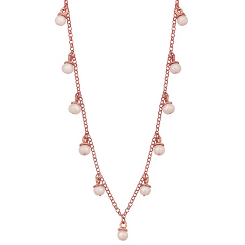 JEWELTUDE-Γυναικείο σημένιο κοντό κολιέ JEWELTUDE 11081 με μαργαριτάρια
