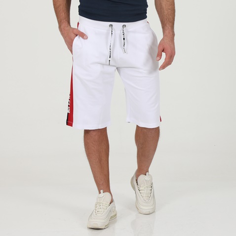 BEVERLY HILLS POLO CLUB-Ανδρική sport βερμούδα BEVERLY HILLS POLO CLUB BHP.1S1.017.008 λευκή