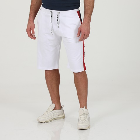 BEVERLY HILLS POLO CLUB-Ανδρική sport βερμούδα BEVERLY HILLS POLO CLUB BHP.1S1.017.008 λευκή