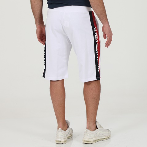 BEVERLY HILLS POLO CLUB-Ανδρική sport βερμούδα BEVERLY HILLS POLO CLUB BHP.1S1.017.008 λευκή