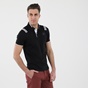 BEVERLY HILLS POLO CLUB-Ανδρική polo μπλούζα BEVERLY HILLS POLO CLUB BHP.1S2.062.026 Mens Americana STOP μαύρη