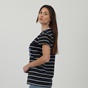 BEVERLY HILLS POLO CLUB-Γυναικείο t-shirt BEVERLY HILLS POLO CLUB BHW.1S1.062.028 μπλε λευκό ριγέ