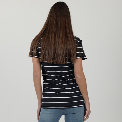 BEVERLY HILLS POLO CLUB-Γυναικείο t-shirt BEVERLY HILLS POLO CLUB BHW.1S1.062.028 μπλε λευκό ριγέ