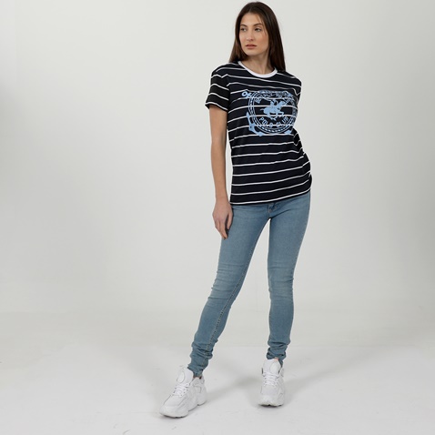 BEVERLY HILLS POLO CLUB-Γυναικείο t-shirt BEVERLY HILLS POLO CLUB BHW.1S1.062.028 μπλε λευκό ριγέ