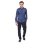 MARTIN & CO-Ανδρικό πουκάμισο MARTIN & CO SLIM FIT MAO μπλε