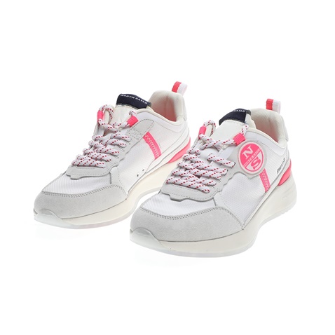 NORTH SAILS-Γυναικεία sneakers NORTH SAILS ONE λευκά φούξια