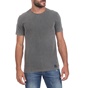 DIRTY LAUNDRY-Ανδρικό t-shirt DIRTY LAUNDRY ROLL SLEEVE ανθρακί