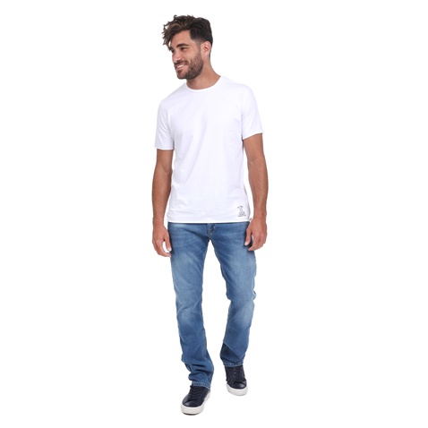 DIRTY LAUNDRY-Ανδρικό t-shirt DIRTY LAUNDRY PATCH RAW CUT λευκό