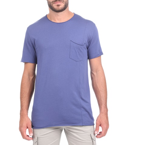 DIRTY LAUNDRY-Ανδρικό t-shirt DIRTY LAUNDRY MODAL POCKET μπλε