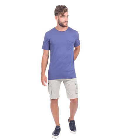 DIRTY LAUNDRY-Ανδρικό t-shirt DIRTY LAUNDRY MODAL POCKET μπλε