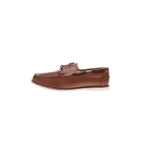 NAVY MARINE-Ανδρικά παπούτσια lace-up boat NAVY MARINE καφέ