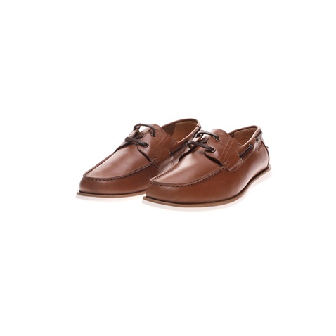 NAVY MARINE-Ανδρικά παπούτσια lace-up boat NAVY MARINE καφέ
