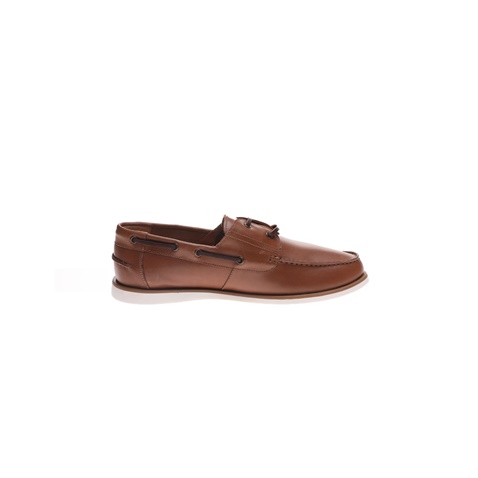 NAVY MARINE-Ανδρικά παπούτσια lace-up boat NAVY MARINE καφέ