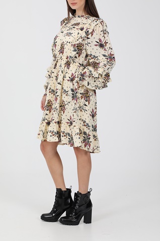 SCOTCH & SODA-Γυναικείο mini φόρεμα SCOTCH & SODA Printed ruffle dress εκρού floral