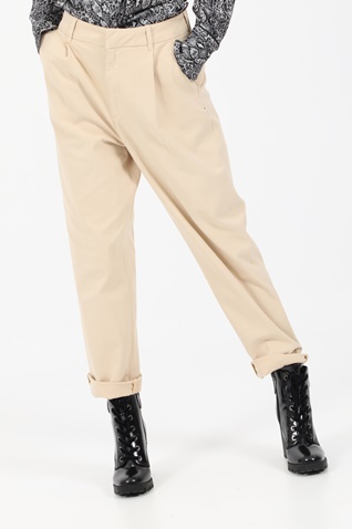 REIKO-Γυναικείο chino παντελόνι REIKO CHINO HIGH WAIST AMBRE εκρού