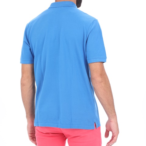 HAMPTONS-Ανδρική polo μπλούζα HAMPTONS PIQUE μπλε