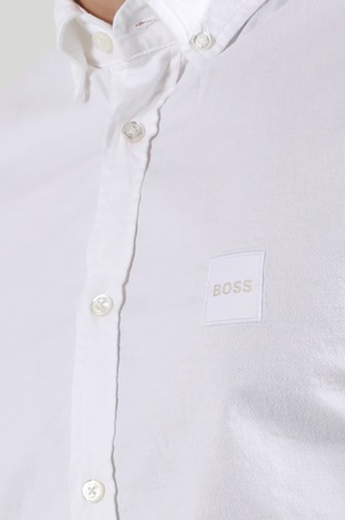 BOSS -Ανδρικό βαμβακερό πουκάμισο BOSS Mabsoot_1 λευκό