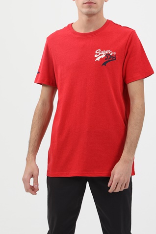 SUPERDRY-Ανδρική μπλούζα SUPERDRY VL SOURCE TEE κόκκινη