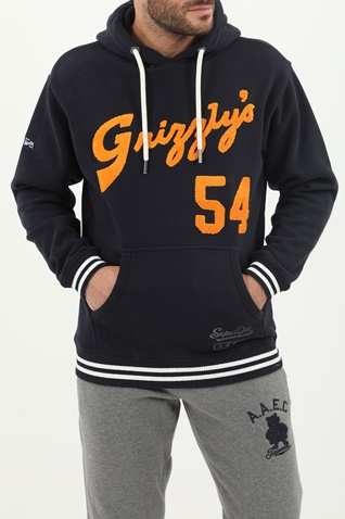 SUPERDRY-Ανδρική φούτερ μπλούζα SUPERDRY COLLEGIATE HOOD μπλε
