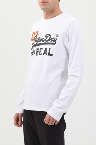 SUPERDRY-Ανδρική μπλούζα SUPERDRY VL AC LS TOP λευκή