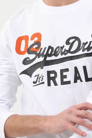 SUPERDRY-Ανδρική μπλούζα SUPERDRY VL AC LS TOP λευκή