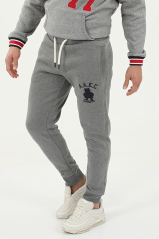 SUPERDRY-Ανδρικό παντελόνι φόρμας SUPERDRY COLLEGIATE JOGGER ΠΑΝΤΕΛΟΝΙ γκρι