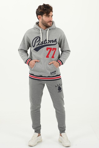 SUPERDRY-Ανδρικό παντελόνι φόρμας SUPERDRY COLLEGIATE JOGGER ΠΑΝΤΕΛΟΝΙ γκρι