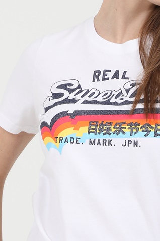 SUPERDRY-Γυναικείο t-shirt SUPERDRY VL λευκό