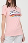 SUPERDRY-Γυναικείο t-shirt SUPERDRY VL ροζ