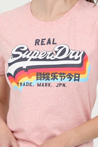 SUPERDRY-Γυναικείο t-shirt SUPERDRY VL ροζ
