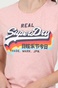 SUPERDRY-Γυναικείο t-shirt SUPERDRY VL ροζ