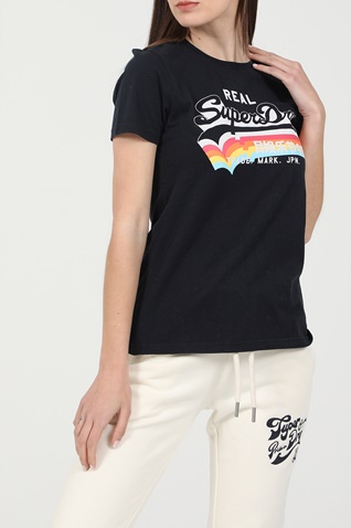 SUPERDRY-Γυναικείο t-shirt SUPERDRY VL TEE μπλε